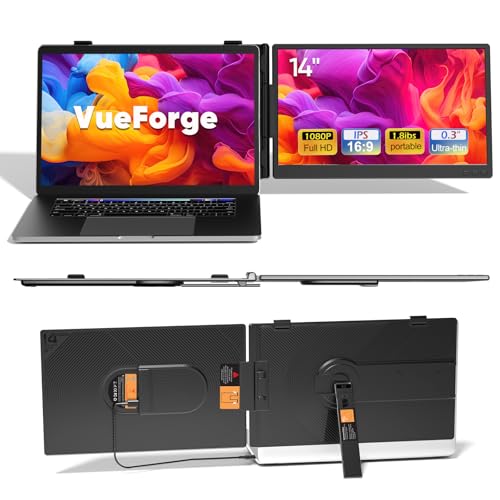 Laptop Screen Extender, 14" Fhd 1080P Dual Screen Monitor For Laptop Ultra-Light Portable Monitor With Usb-C/Hdmi, Plug & Play For Windows/Mac/Chrome/Linux/Android