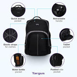 Targus 16 Inch Compact Rolling Backpack, Black - Wheeled Travel Bag with Removable Protective Laptop Sleeve, Fits Laptops Up to 16” and MacBook Pros up to 17” (TSB750US)