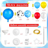 2 Sets Toys Inspired Balloon Column Stand Kit Cartoon Game Cow And Cloud Pattern Yellow Red Blue White Latex Ballloons For Inspired Party Themed Birthday Baby Shower Decorations