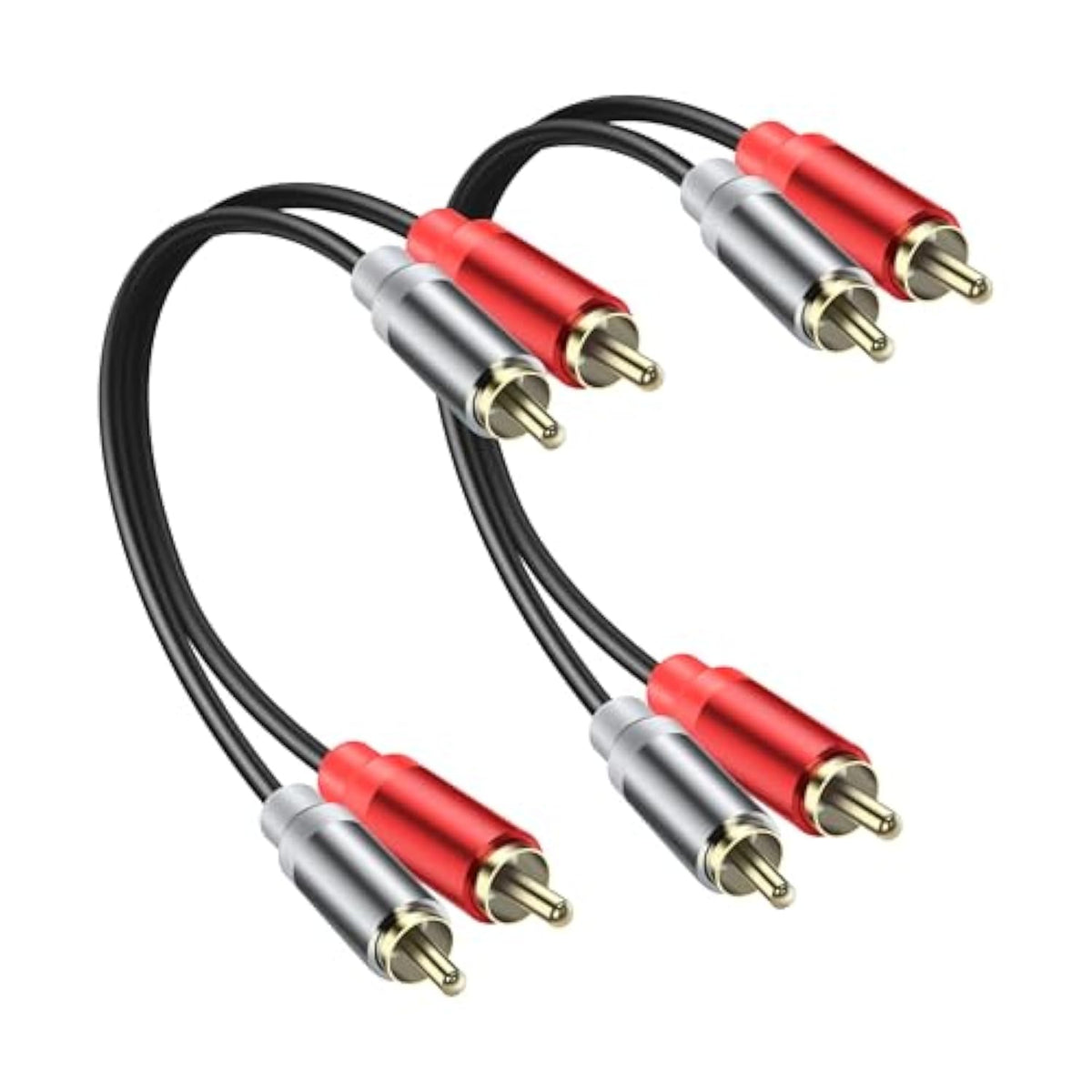 2Rca Video Extension Cable 2Rca Male To 2Rca Male Short Subwoofer Cable 2Rca To 2Rca Cable Stereo Audio Cable Rca To Rca Short Cable For Hdtv Systems Speakersand Dvd (2 Pcs)