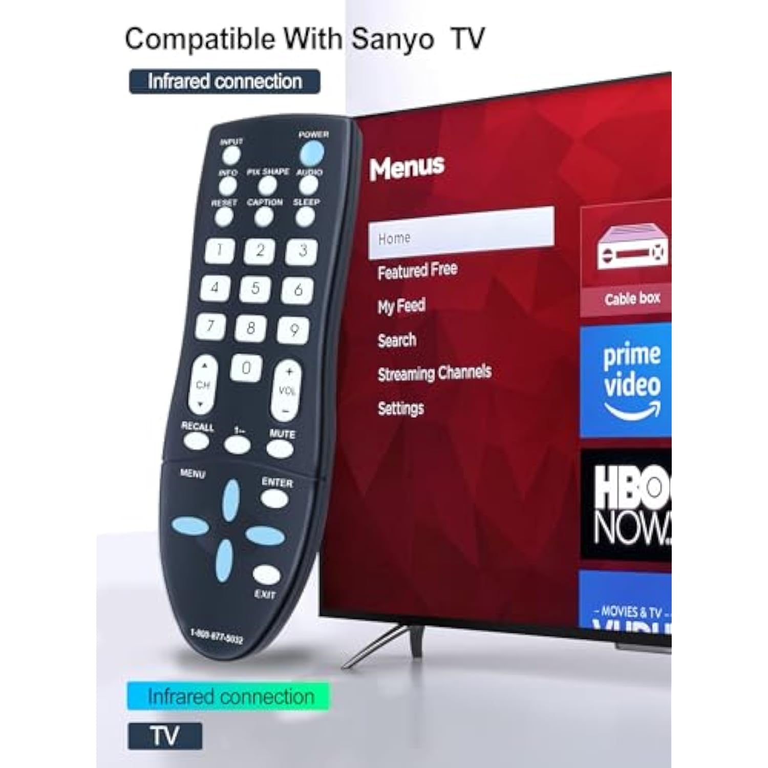 Universal Remote Control For Sanyo Lcd Led Hdtv, Replacement Remote Control For Sanyo Tv Dp19649 Dp19648 Dp26649 Dp26640 ? Gxfa?