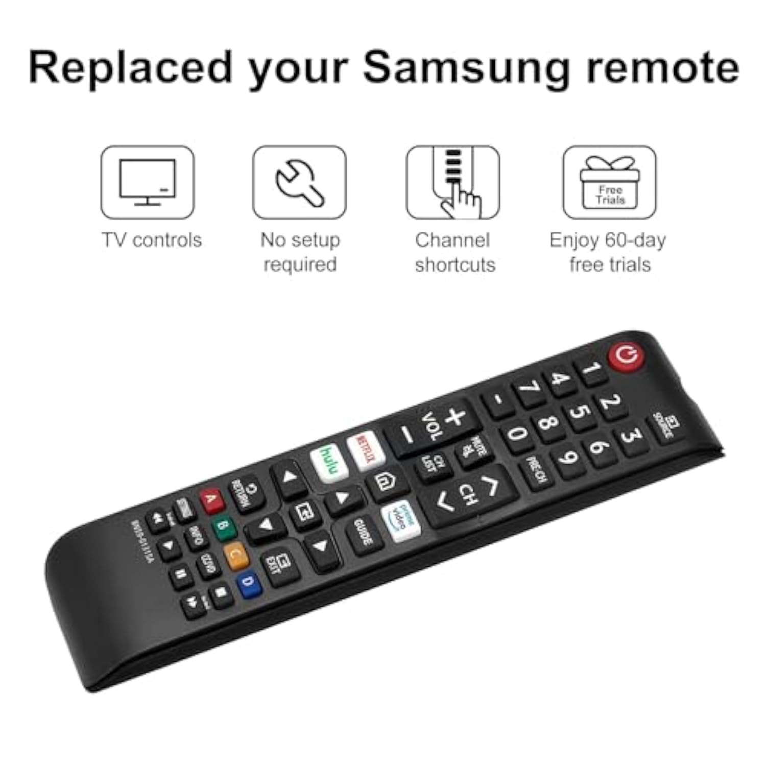 Replacement For Samsung Tv Remote, 2-Pack Universal Remote Control For Samsung Tv, Control Remote For Samsung Smart Tv, Led, Lcd, Hdtv, 3D, Series Tv