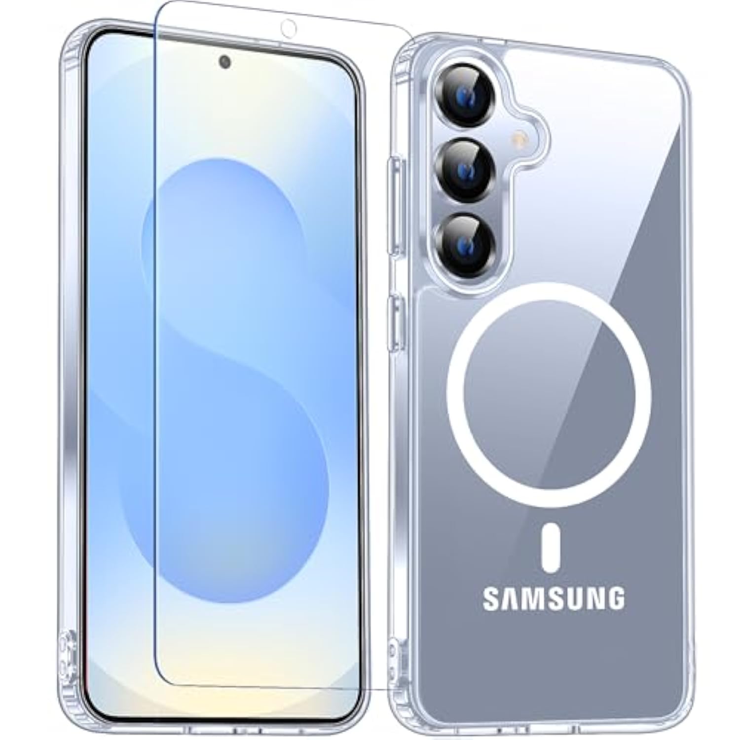 For Samsung Galaxy S25 Case With Screen Protector,[Compatible With Magsafe] -Grade Protection,Magnetic Phone Case For Samsung Galaxy S25,Clear