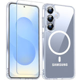 For Samsung Galaxy S25 Case With Screen Protector,[Compatible With Magsafe] -Grade Protection,Magnetic Phone Case For Samsung Galaxy S25,Clear