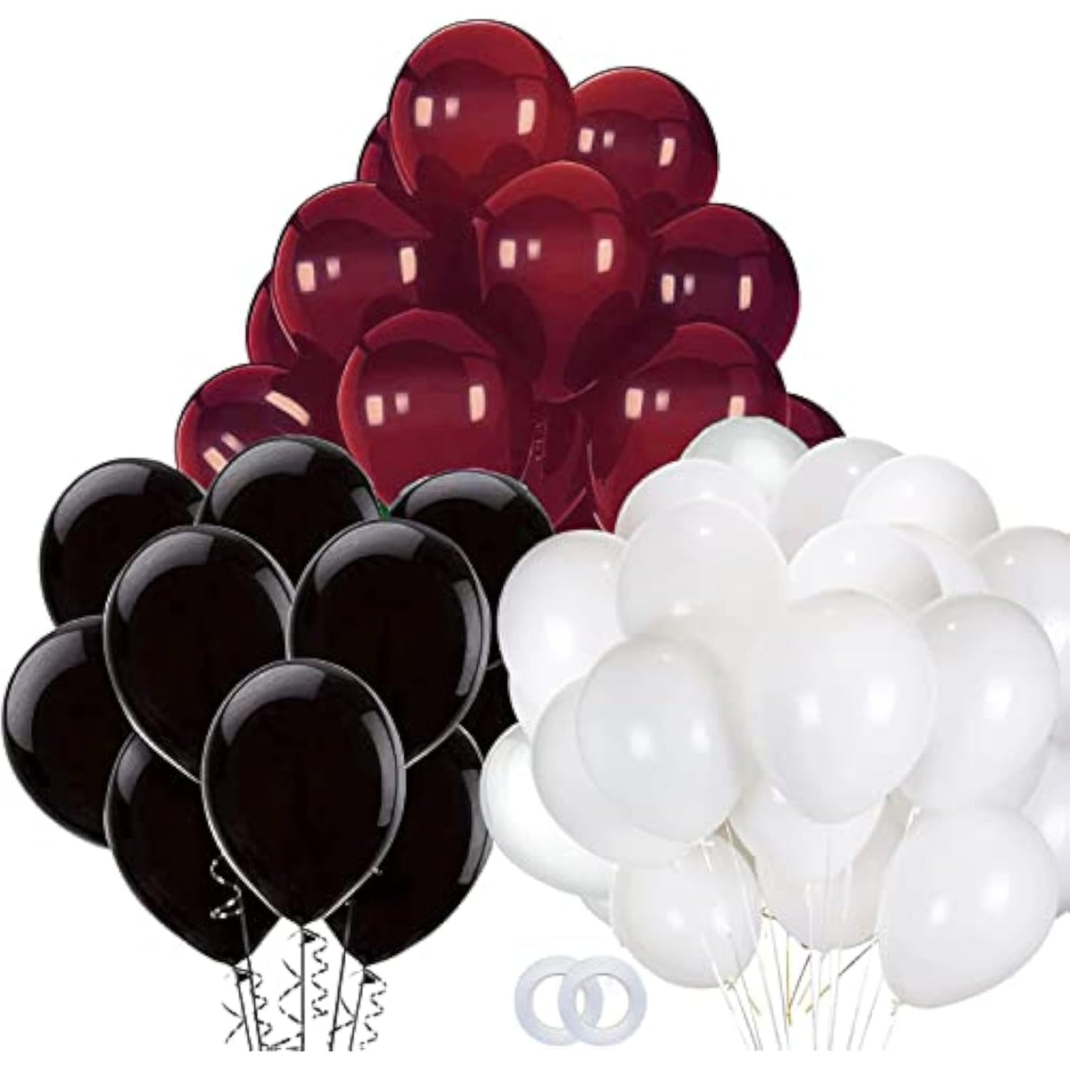 Graduation Decorations Maroon Black 2025/Burgundy Black Graduation Party Decorations 30Pcs Burgundy White Balloons/Maroon Party Decor Birthday Wedding