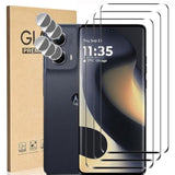 [3+3 Pack] Compatible For Motorola Moto Edge (2024) Tempered Glass Screen Protector + Camera Lens Protector, 9H Hardness Anti-Scratch No Bubble Screen Protector Film For Moto Edge 5G 2024 6.6"