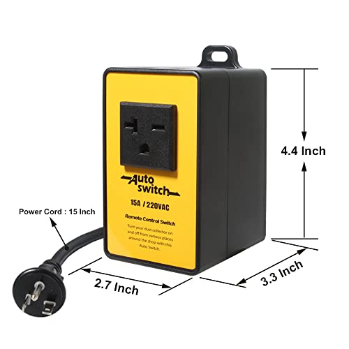 220V Wireless Remote Control Dust Collector Starter Outlet Switch (Battery Included)