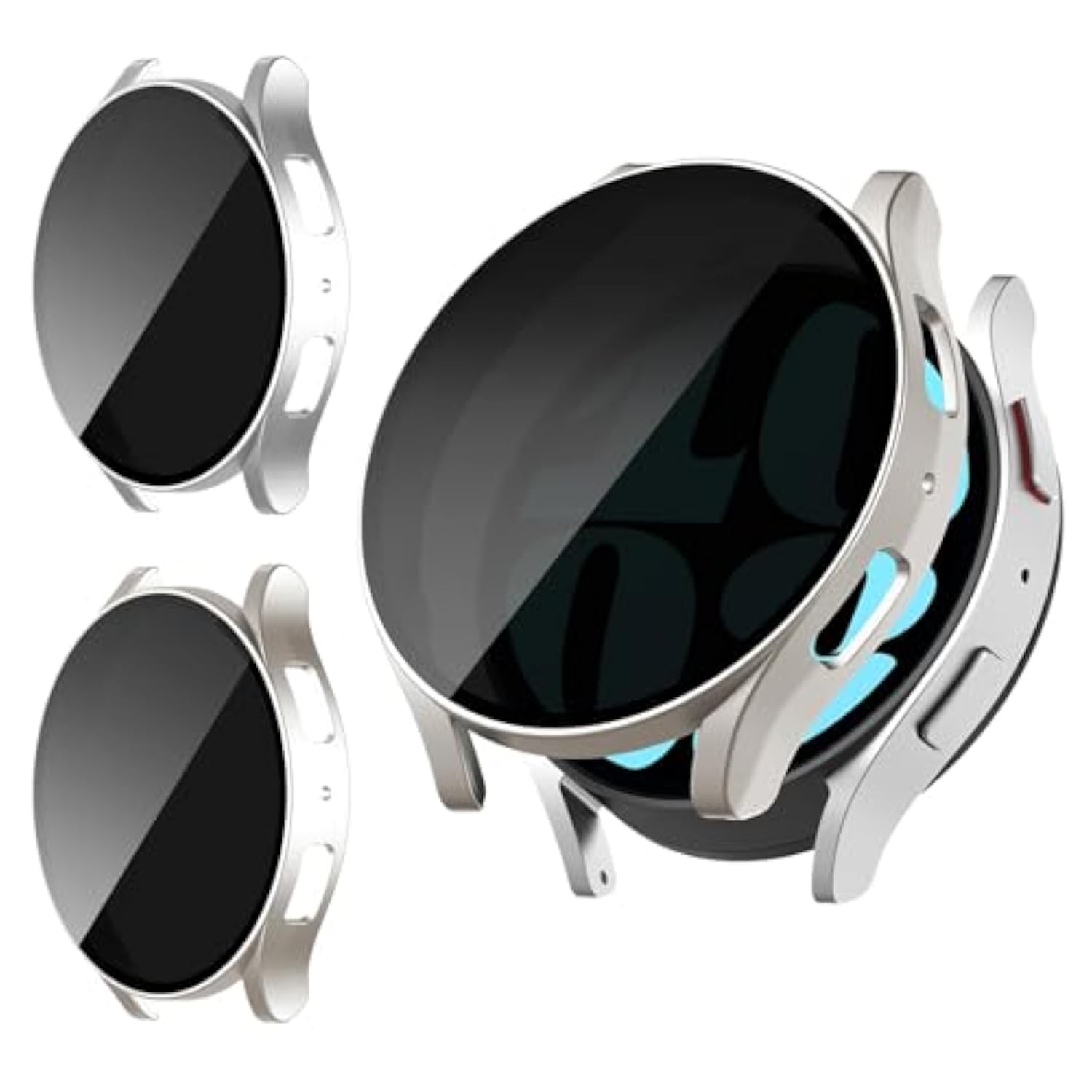 2 Pack For Samsung Galaxy Watch 6 44Mm Screen Protector Case [Anti-Peeping], Privacy Hard Pc Bumper Full Coverage Protective Accessories Built-In Tempered Glass Film