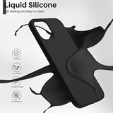 Compatible With 12 Case, Compatible With 12 Pro Case, Slim Liquid Silicone 3 Layers Full Covered Soft Gel Rubber Phone Case Cover 6.1 Inch-Black