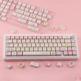 Pbt Keycaps 145 Keys Cute Keycap Dye-Sublimation Lazy Cat Keycaps Mao Profile Custom Keycap For Cherry Gateron Mx Swithes Mechanical Gaming Keyboards