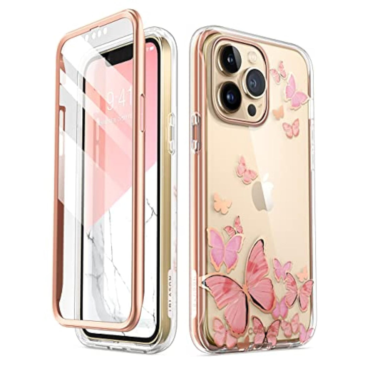 iPhone 13 Pro Max Slim Full-Body Stylish Protective Case with Built-in Screen Protector
