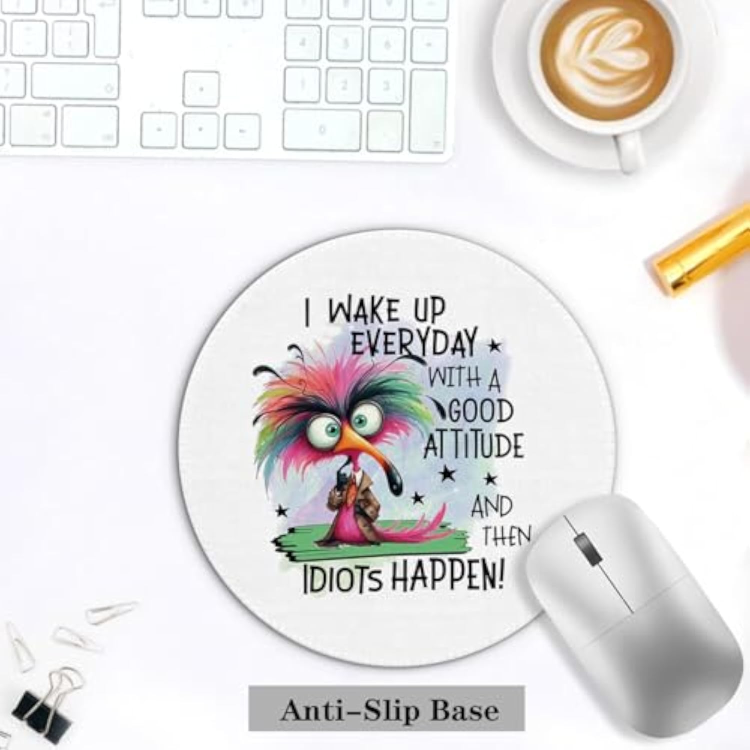 Cute Funny Bird Mouse Pad 7.9X7.9 Inch,Sarcastic Quote Bird Mouse Pads For Wireless Mouse Computers Laptop Desk Accessories,Bird Gifts For Bird Lovers,Funny Gifts For Women Men Adult Humor