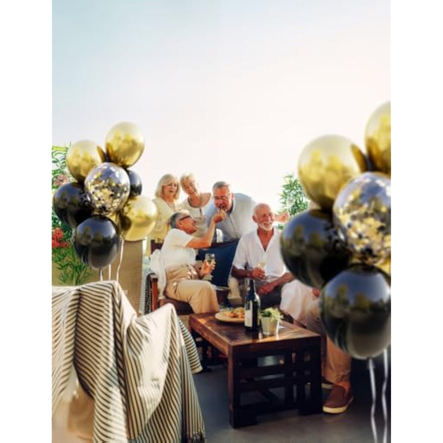 Black And Gold Balloons - 50Pcs 12 Inch Metallic Gold Balloons Confetti Balloon Thickened Latex Balloon For Birthday Retirement Anniversary Wedding Party Decorations Supplies