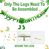 Pre-Strung Dinosaur Happy Birthday Decorations Banner Party For Boys Girls Kids,Dino Theme Hanging Swirl Table Decor