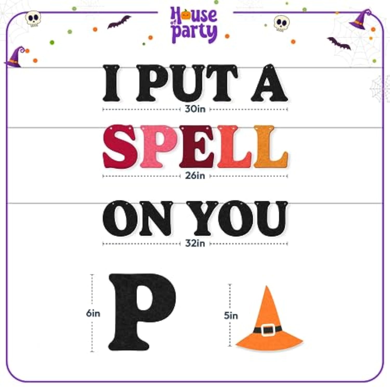 Halloween Party Banner Felt I Put A Spell On You Decor Favors for Kids
