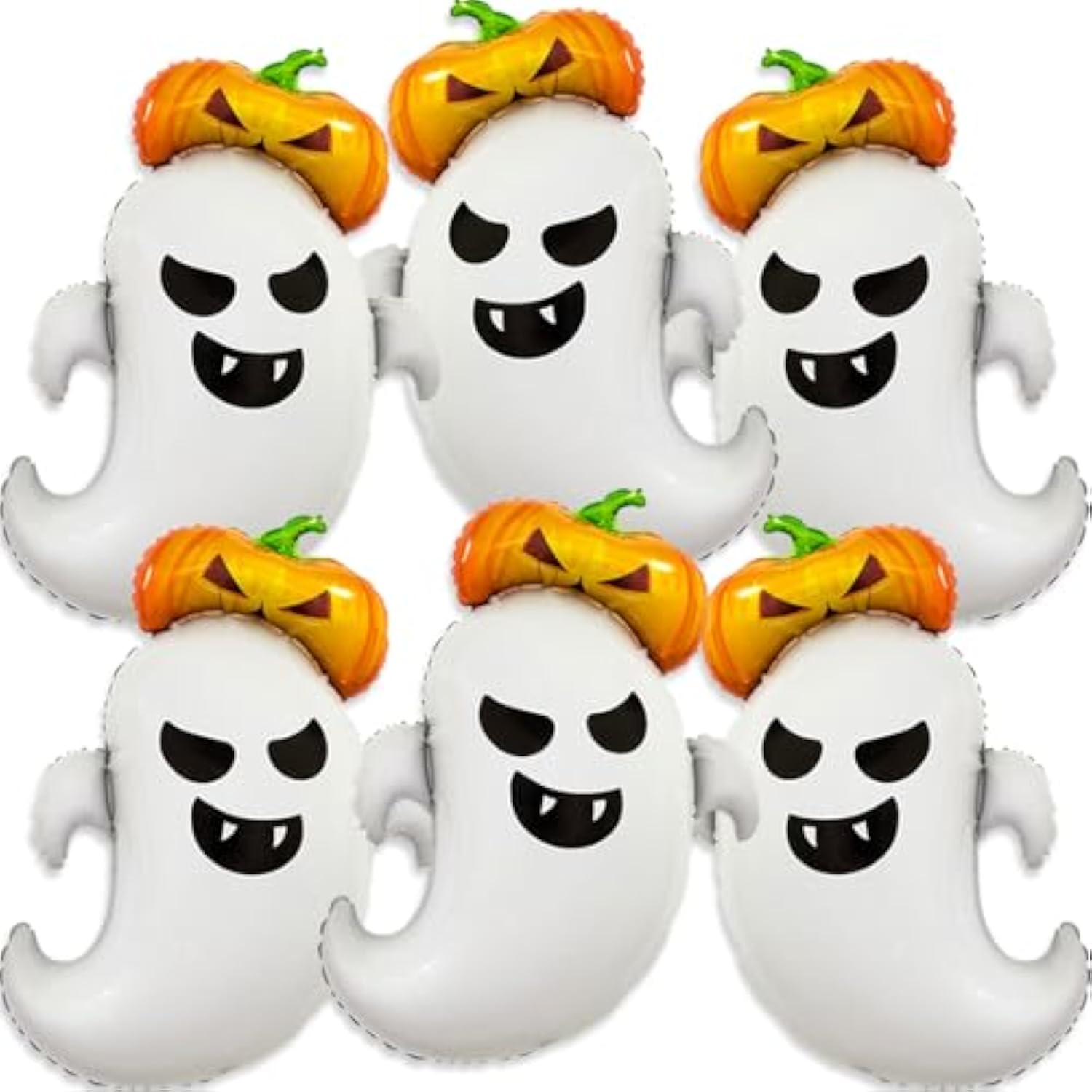 Halloween Foil Balloons: Pumpkin & Ghost Party Decorations (6pcs)