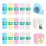 15 Rolls Thermal Sticker Paper For Mini Printer Sticker Maker, Including 9 Colored And 6 White Self-Adhesive Mini Printer Sticker Paper, 57 X 25 Mm