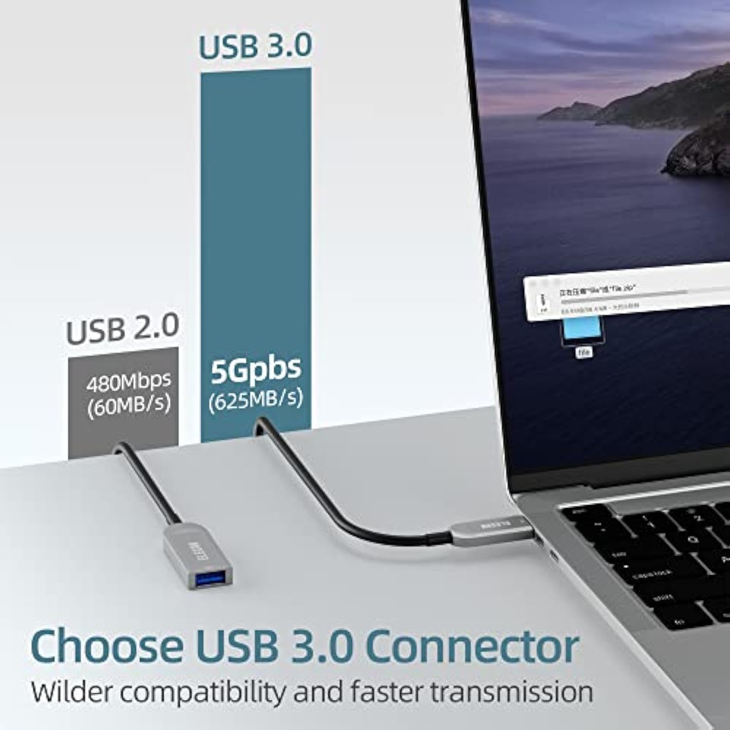 Active Optical Usb 3.0 Extension Cable 100 Ft Fiber Optic Type A Male To Femal