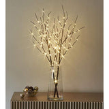 Lighted Brown Willow Branches 32In 100 Led With Timer Battery Operated, Tree Branch With Warm White Lights For Holiday C