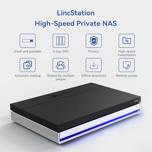 Lincstation N2 6-Bay Nas Storage - Intel N100 4-Core Processor, 10Gbe, 16Gb Lpddr5 Ram, 128G Emmc, 2X2.5 Sata Hdd + 4Xm.2 Nvme Slots, 2-Year , 4K Hdmi | Network Attached Storage (Diskless)