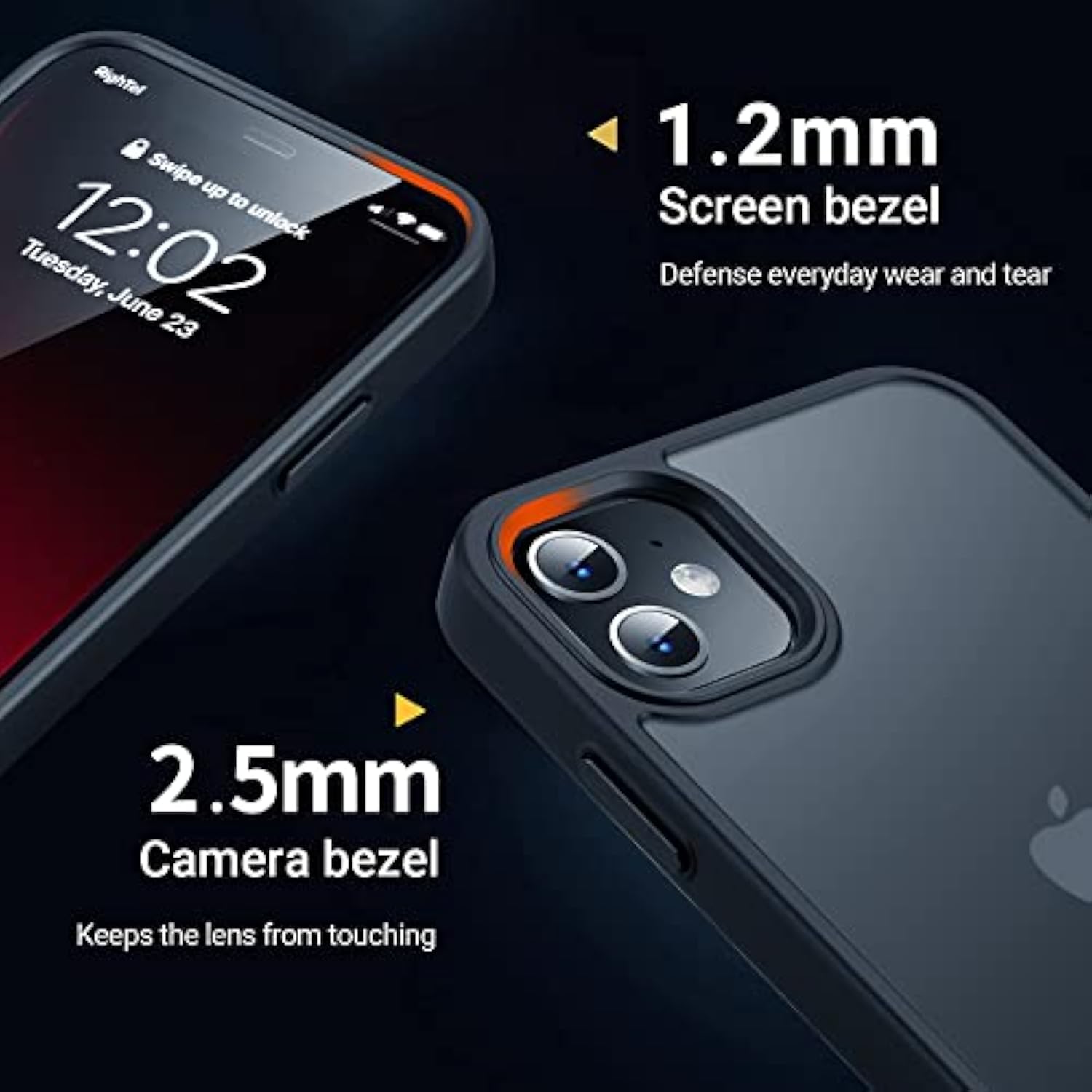 For Iphone 11 Phone Case, Shockproof For Iphone 11 Case, Military Grade Drop Protection, Protective Hard Back Slim Translucent Case For Iphone 11 6.1'', Frosted Black