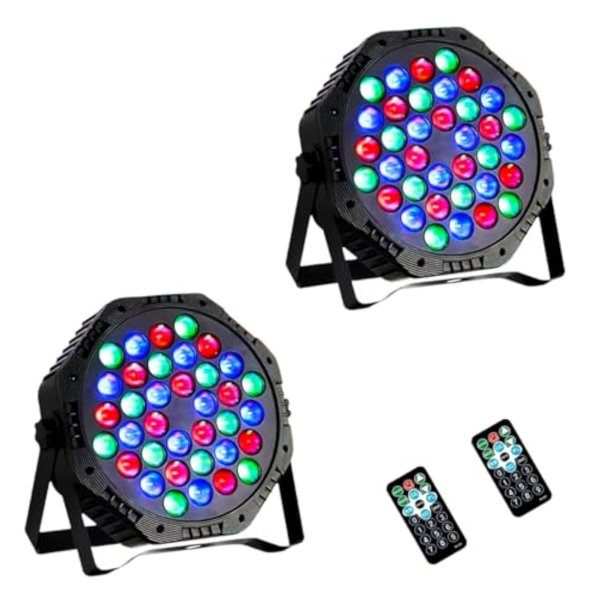 36Led Par Light, 9-Mode Rgb Dj Stage Lights With Remote, Sound Activation Strobe Lights, Uplights Indoor For Christmas Music Discos Dance Wedding Party Light(2 Packs)