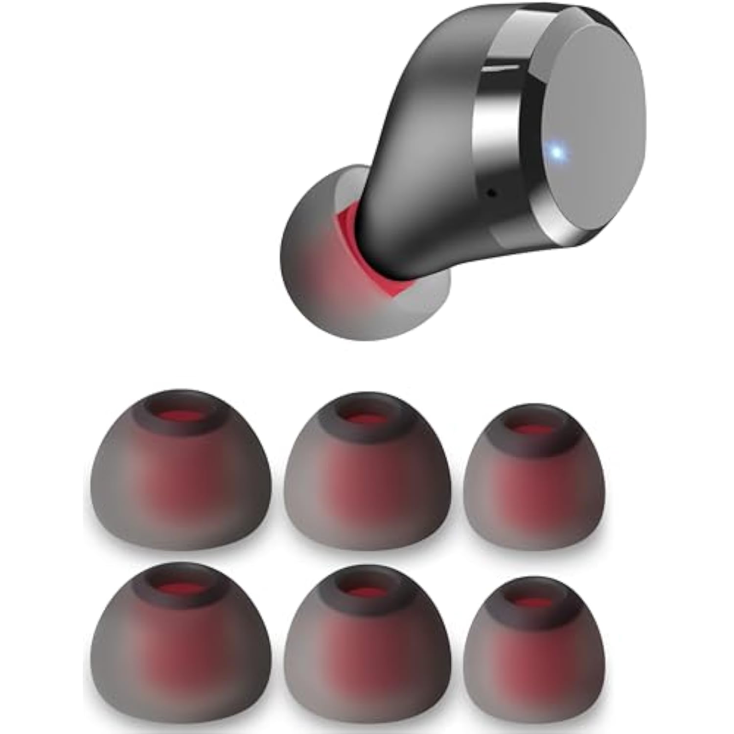 Silicone Ear Tips For Tozo T12, Replacement Eartips Earbuds Earpads (Gray,S/M/L)