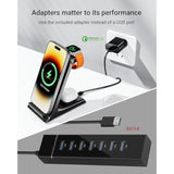 Wireless Charger For Thick Cases Of 10Mm/Otterbox/Popsocket Compatible, 3 In 1 Charging Dock For Iphone 16 15 14 13 12 Pro Max, Charging Station For Multiple Devices For Apple Watch/Airpods
