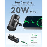 Ultra Small Portable Charger With Stand, Mini Power Bank With Usb C Connect Powerbank Fast Charging, Phone Charger Battery Pack 5000Mah Compatible With Iphone 16/15 Series And Samsung Android Etc