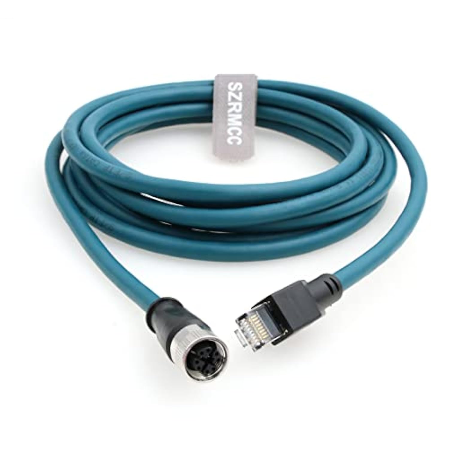 M12 X-Code 8Pin Female Connector To Rj45 Ethernet Cable Cat6A High Flexible Sh