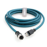 M12 X-Code 8Pin Female Connector To Rj45 Ethernet Cable Cat6A High Flexible Sh