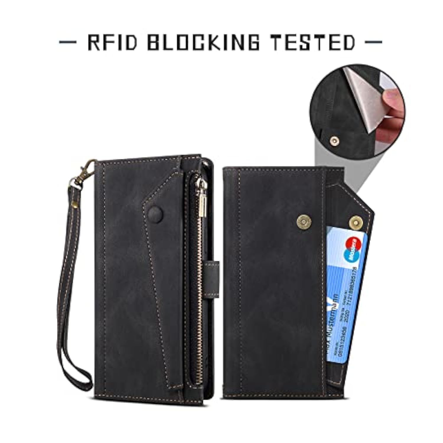 Pixel 7 Pro Case Wallet With 8 Card Slots Kickstand Wrist Strap