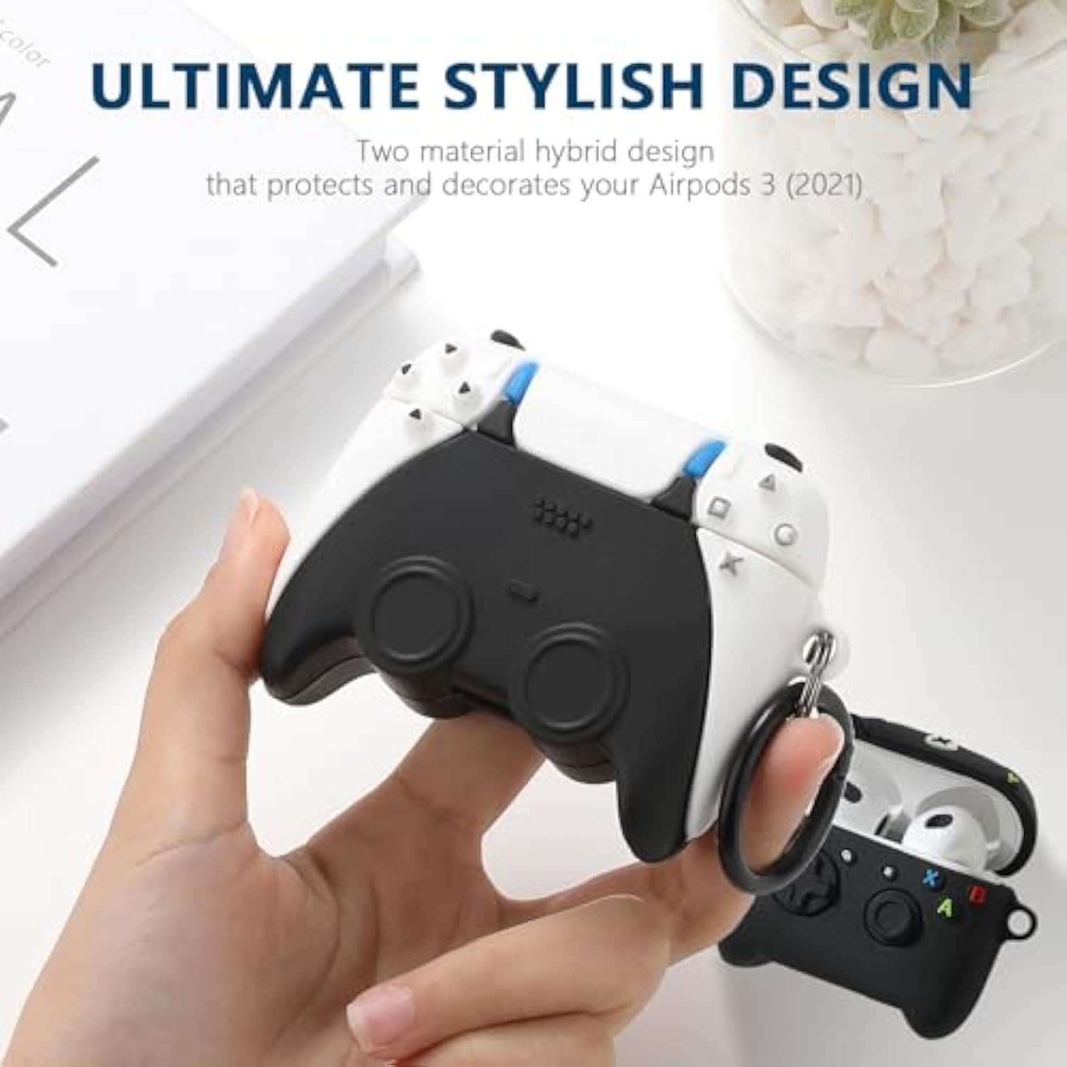 [2Pack] For Airpods 3Rd Generation Case, Funny 3D Cartoon Game Controller Console Design Silicone Soft Cases For Airpods 3Rd Case Cover, With Keychain Kids Women Men For Airpods 3 Case