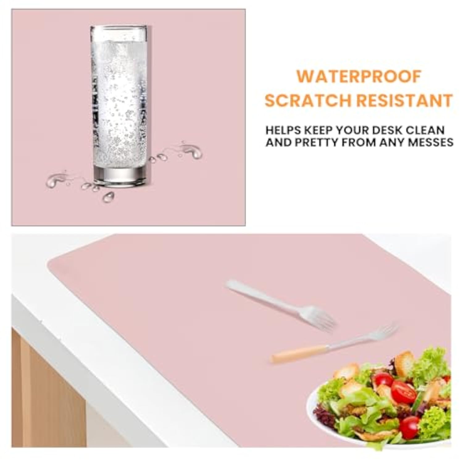 Desk Mat Wireless Charging Mouse Pad Large 32X16 Journey Desk Pad Mat With Wireless Charger Waterproof Pink Leather Computer Mat With Phone Charger Mousepad Non-Slip For Keyboard And Mouse