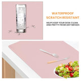 Desk Mat Wireless Charging Mouse Pad Large 32X16 Journey Desk Pad Mat With Wireless Charger Waterproof Pink Leather Computer Mat With Phone Charger Mousepad Non-Slip For Keyboard And Mouse