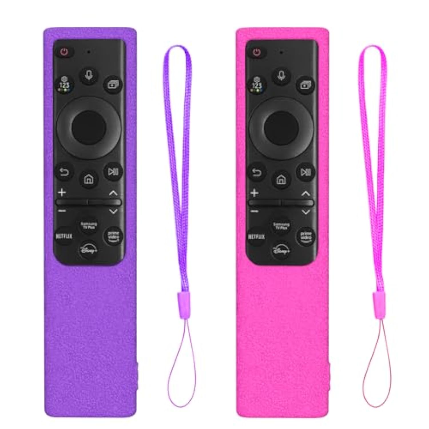 2 Pack Silicone Remote Cover for Samsung Smart TV, Anti-Slip, Purple Rose