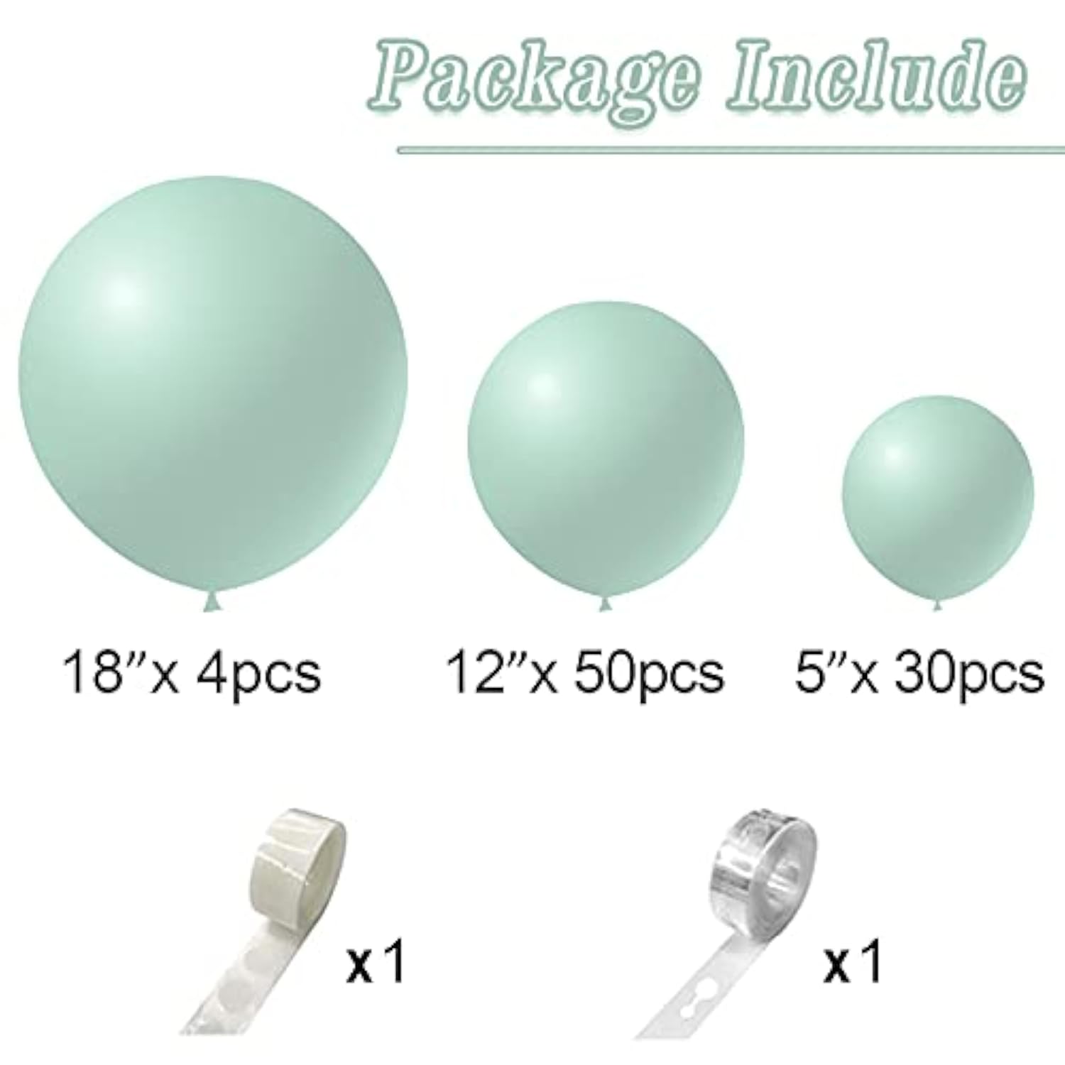 Pastel Mint Green Balloons - 84Pc Kit: 5", "12", "18 Inch Arch Garland - Happy Birthday, Baby Shower, Wedding Decorations