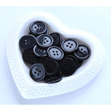23/32 Inch (17.50Mm) Black Color Resin Buttons Sewing Flatback Buttons