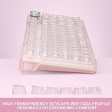 X Aula F98 Pro 95% Hot-Swappable Mechanical Keyboard – Transparent Keycaps, Rgb Backlit Gaming Keyboard, Tri-Mode Bt5.0/2.4G/Usb-C, Oled Display, 4000Mah Battery, Pink