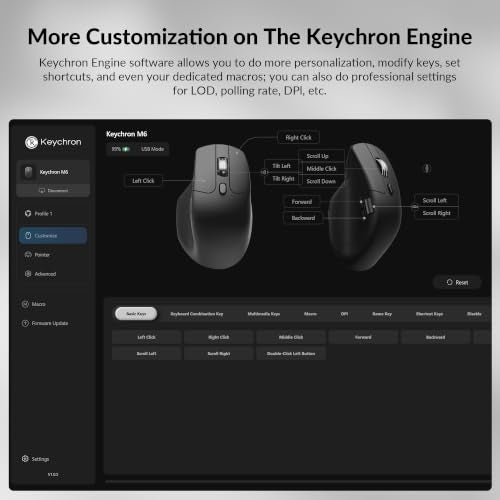 M6 Silent Wireless Gaming Mouse, 1000Hz Polling, Bluetooth 5.3/2.4Ghz/Wired, Pixart 3311 Optical Sensor Up To 12,000 Dpi, Lightweight 3.03 Oz(86G), Programmable, For Windows/Mac/Linux Black