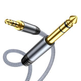 3.5Mm To 6.35Mm Stereo Audio Cable 6 Ft, 1/4 To 1/8 Cable Stereo Cable Trs Bidirectional Stereo Audio Cable Jack For Guitar, Home Theater Devices, Speaker And Amplifiers - 6 Feet