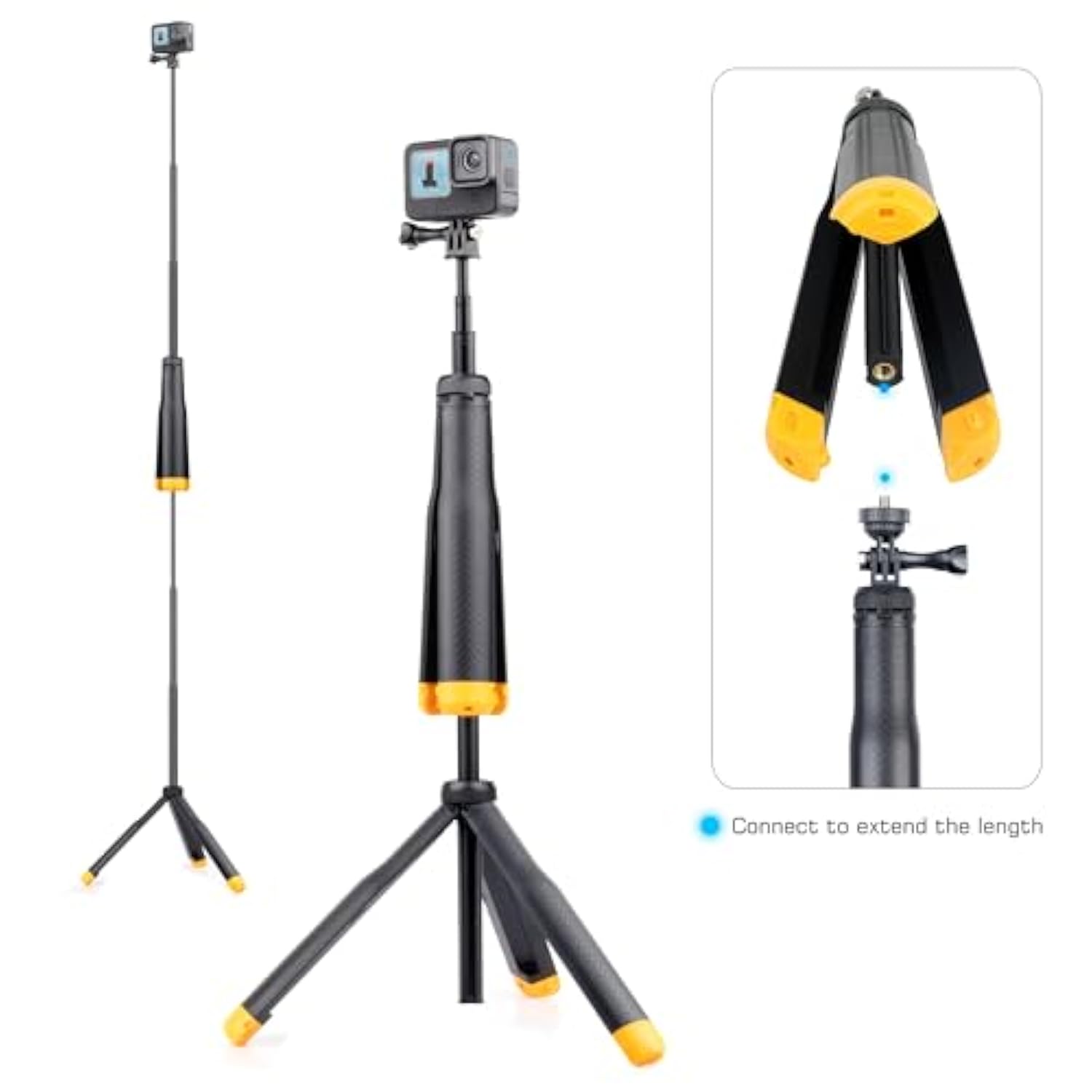Floating Hand Grip Selfie Stick for GoPro Hero 3-13 Waterproof Monopod