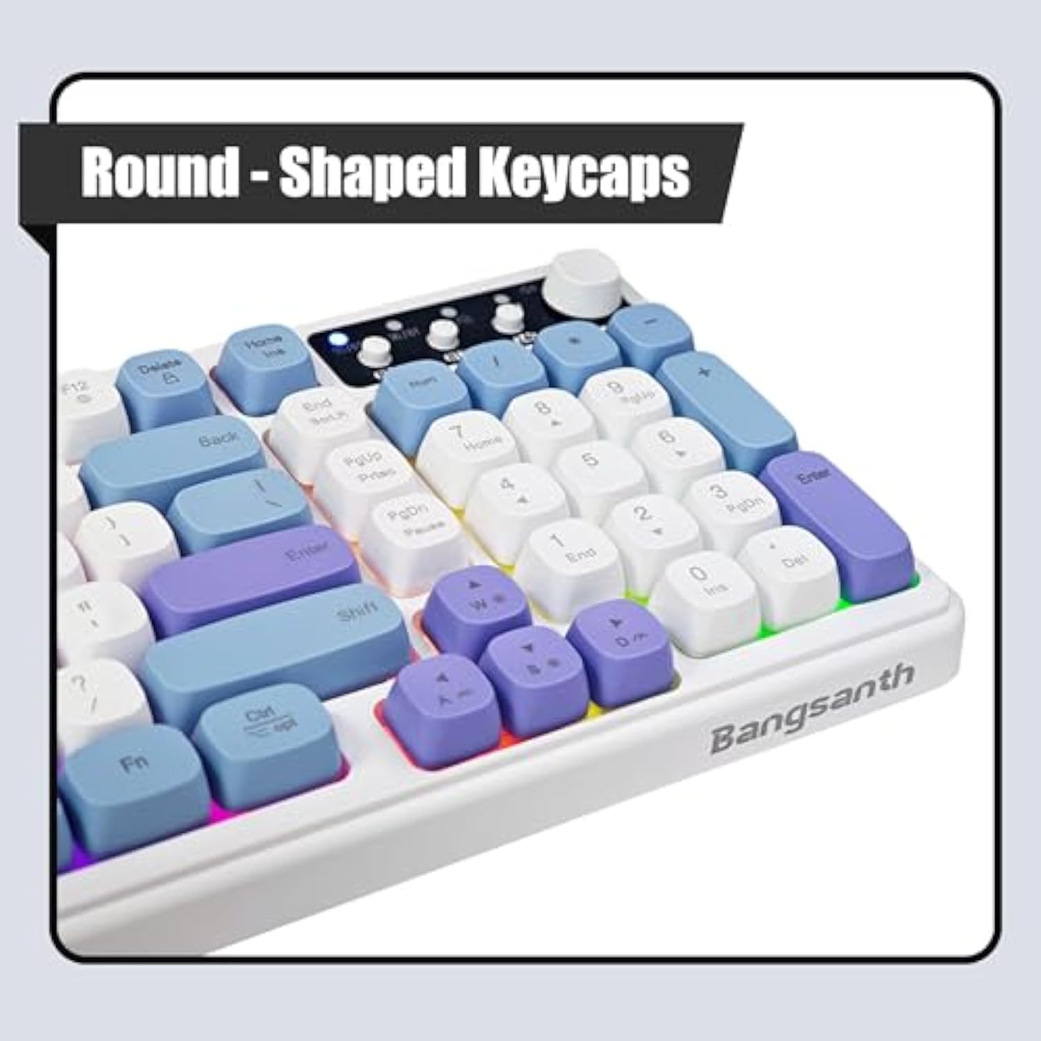 Wireless Keyboard, Rgb Backlight Keyboard, Tri-Mode Bt5.0/2.4Ghz/Usb-C, 99-Key Creamy, Anti-Ghosting Keys, Compatible With Pc, Mac, Gaming Consoles