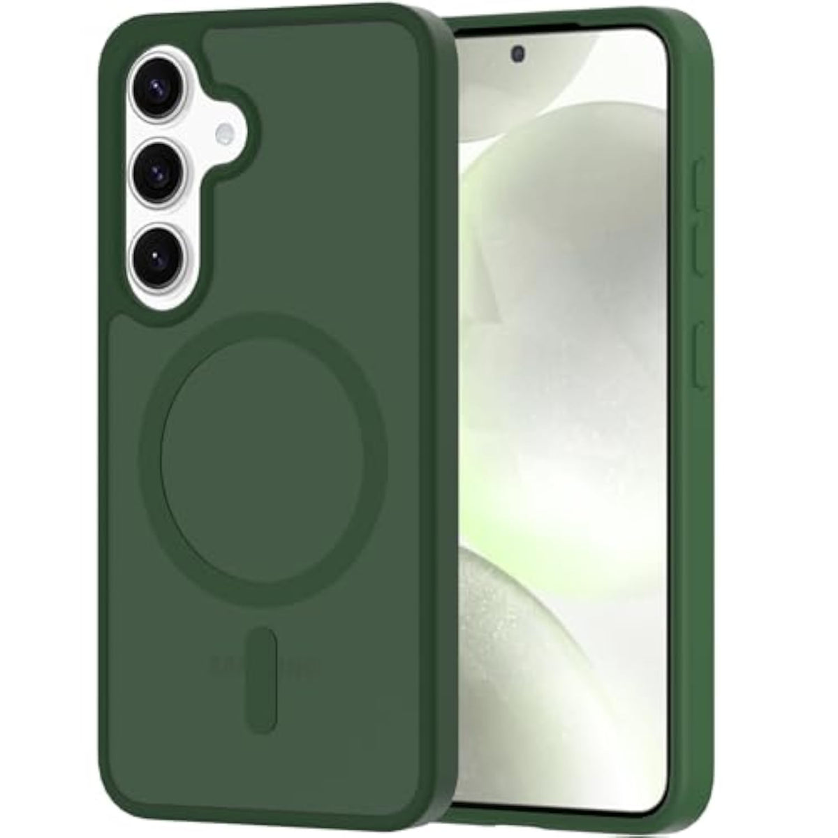 Samsung Galaxy S24 Case Magnetic with Magsafe Compatibility, 6.2 Inches Slim Fit Heavy Duty Protection Wireless Charging Lightweight Shockproof Anti-Slip Protective Phone Cover, Green