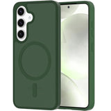 Samsung Galaxy S24 Case Magnetic with Magsafe Compatibility, 6.2 Inches Slim Fit Heavy Duty Protection Wireless Charging Lightweight Shockproof Anti-Slip Protective Phone Cover, Green