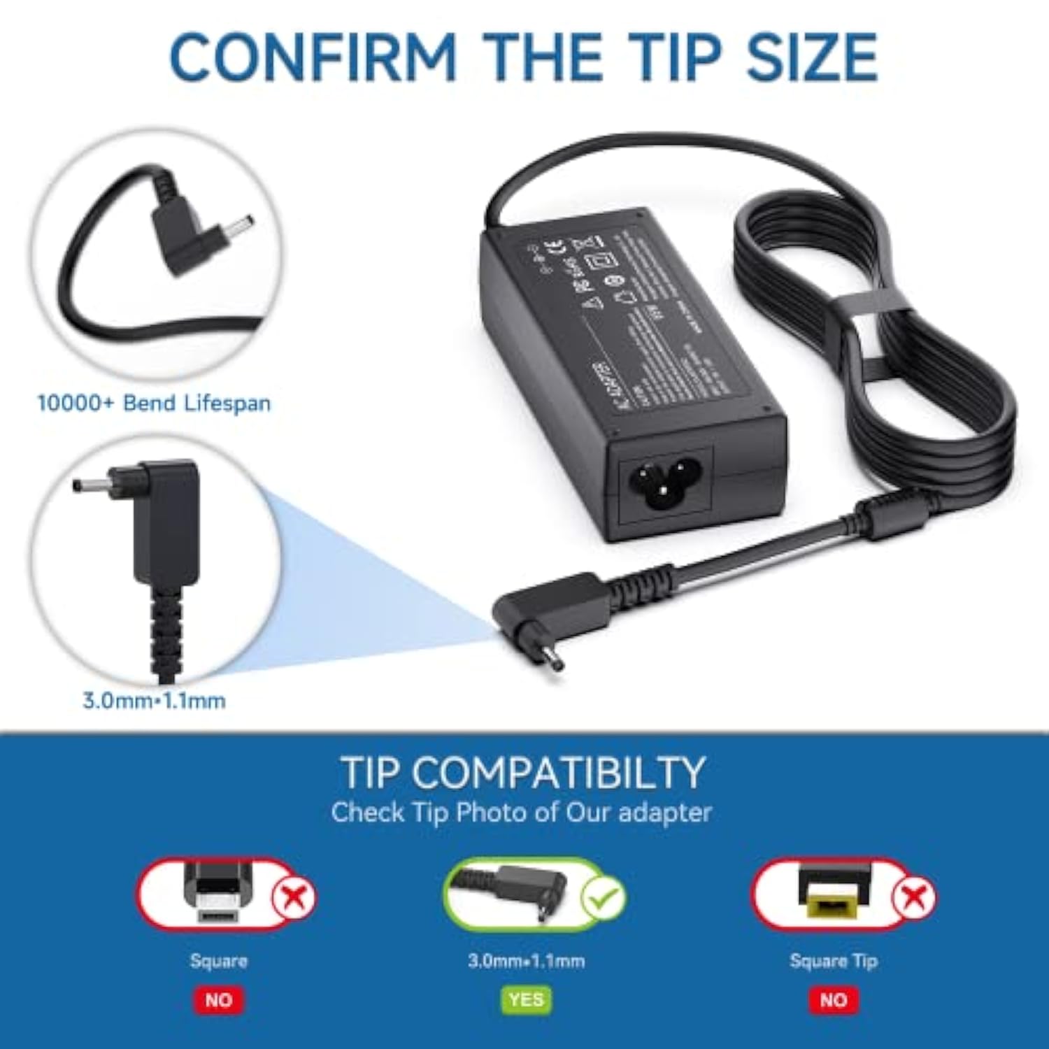 65W N15Q9 N15Q8 19V 2.37A Laptop Charger For Acer Chromebook Cb3-532 C720 C740