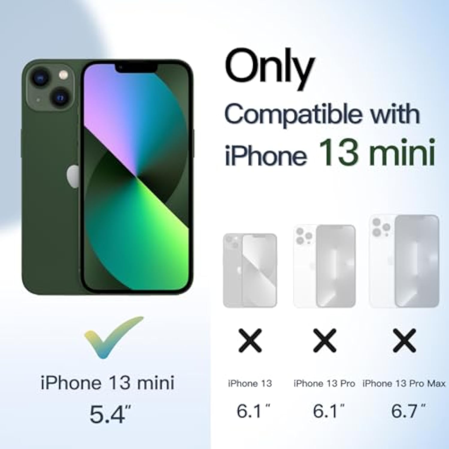 JETech Magnetic Case for iPhone 13 mini 5.4-Inch Compatible with MagSafe, Shockproof Phone Bumper Cover, Solid Color Matte TPU Frame, Anti-Scratch Clear Back (Green)