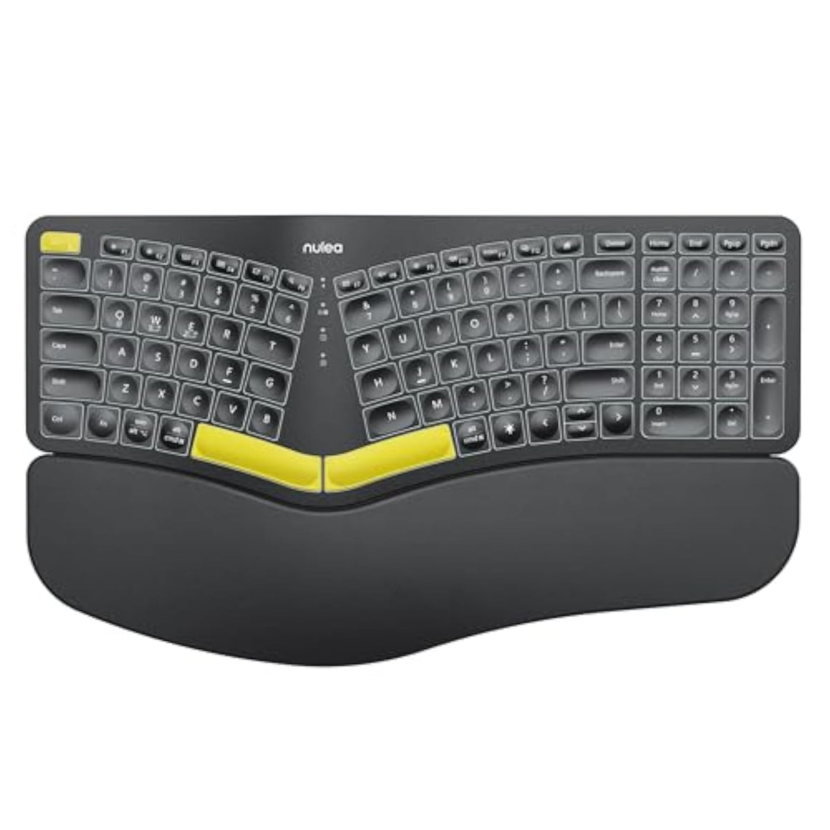 Wireless Ergonomic Keyboard, Split Keyboard With Wrist Rest, Usb-C Charging, 7