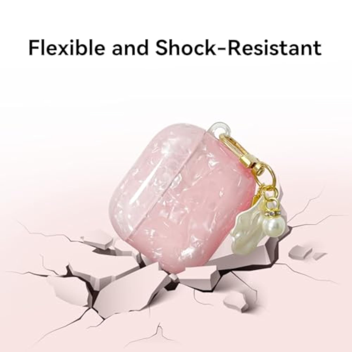 Cute TPU Protective Case Cover for AirPods 4 Case 2024 with Cleaner Kit and Shell Lanyard Accessories for Women Girls (Pink)