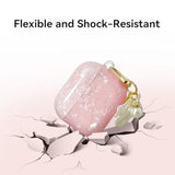 Cute TPU Protective Case Cover for AirPods 4 Case 2024 with Cleaner Kit and Shell Lanyard Accessories for Women Girls (Pink)